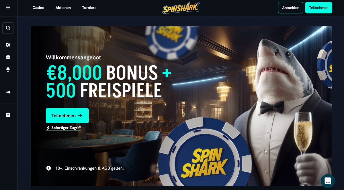Spinshark setzt voll auf die Blockchain: Ein vollständig kryptobasiertes Casino-Erlebnis mit sicherem und schnellem Cashout über Bitcoin, Dogecoin, Litecoin und USDT.